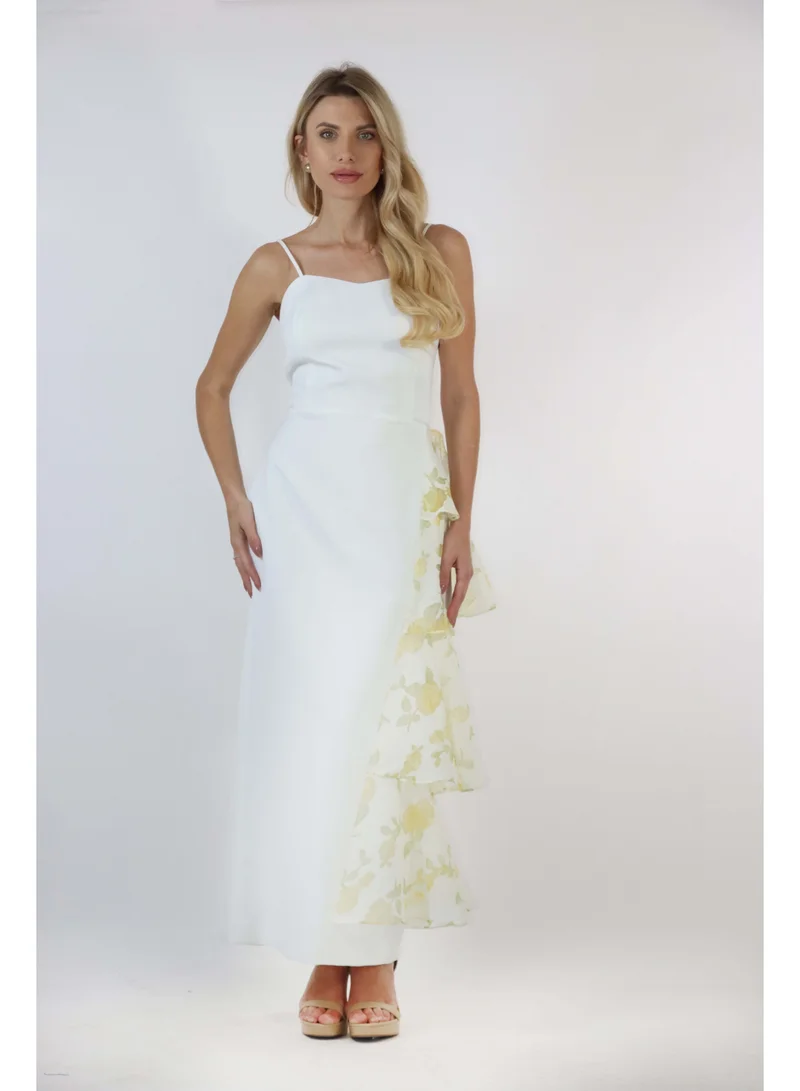 توترندس فستان بطبعات ورد اصفر